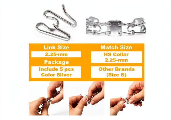Dog Collar Links MOZETO Stainless Steel Extension-1