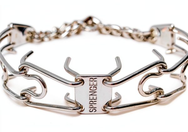 Herm Sprenger Chrome Plated Steel Prong Dog Collar Medium Silver 3.2mm-4