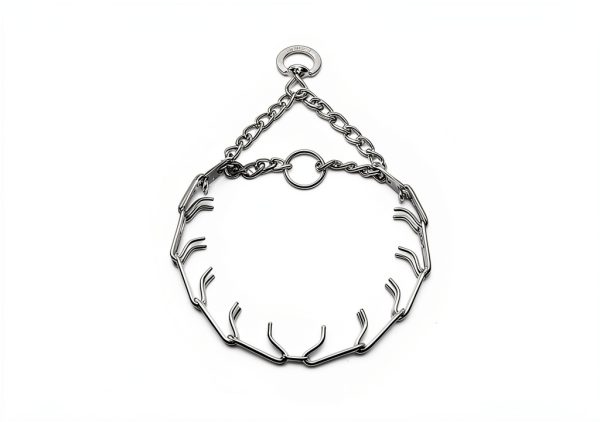 Herm Sprenger Chrome Plated Steel Prong Dog Collar Medium Silver 3.2mm-1