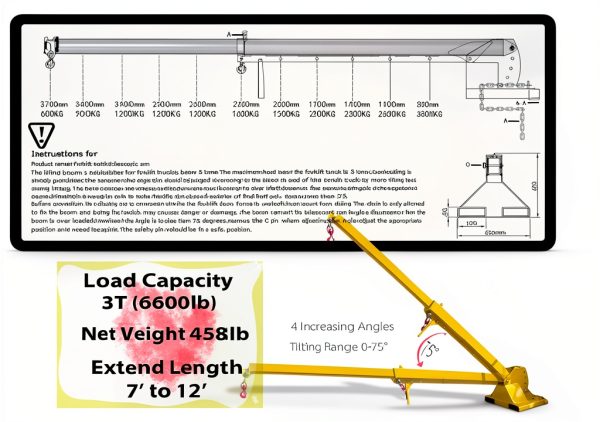 6600Lbs Telescopic Fork Lift Booms IntXanth 4 Angles 12ft-1