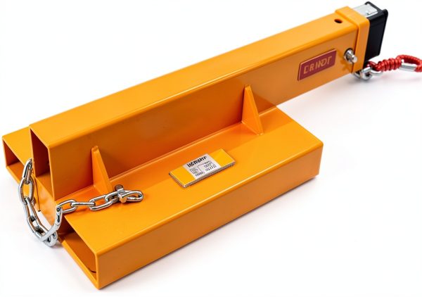 Silver Forklift Short Mobile Crane Lifting Hoist Jib Boom Attachment – 9900lb Capacity, Heavy Duty Tool For Forklifts Industrial Use-0