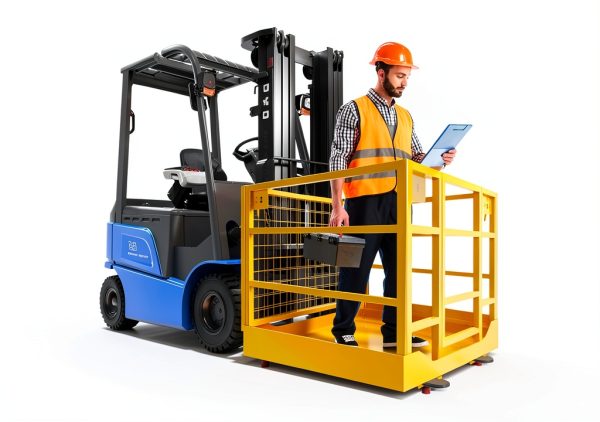 Forklift Safety Cage 43x45 Yellow 1400lb Capacity by GlowGenesis-2
