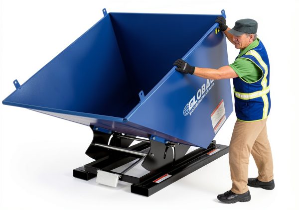 Global Industrial 2 Cu Yd Self Dumping Forklift Hopper Bump Release-3