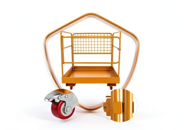 Forklift Safety Cage 36x36 Sidasu 1200lb Man Lift Basket with Wheels-3