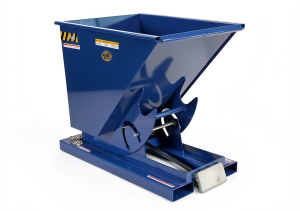 Vestil D-50-MD Steel Medium Duty Self Dumping Hopper 1/2 Cubic Yard 4000 Lb. Capacity Blue-0