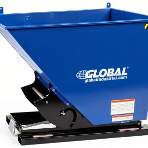 Global Industrial 1/2 Cu Self Dump Forklift Hopper 6000 lb Blue/Black-0