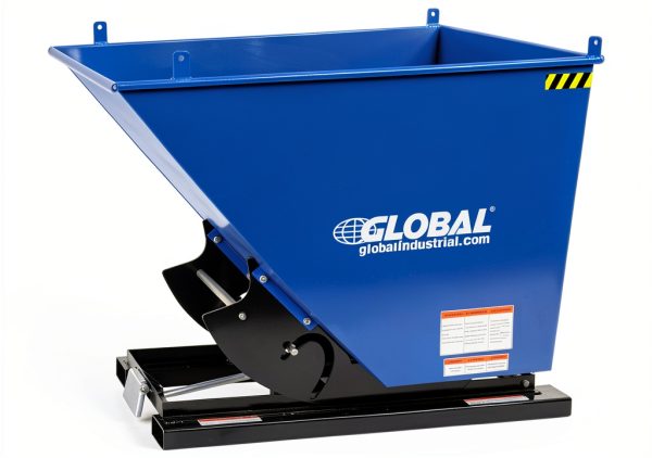 Global Industrial 1/2 Cu Self Dump Forklift Hopper 6000 lb Blue/Black-0