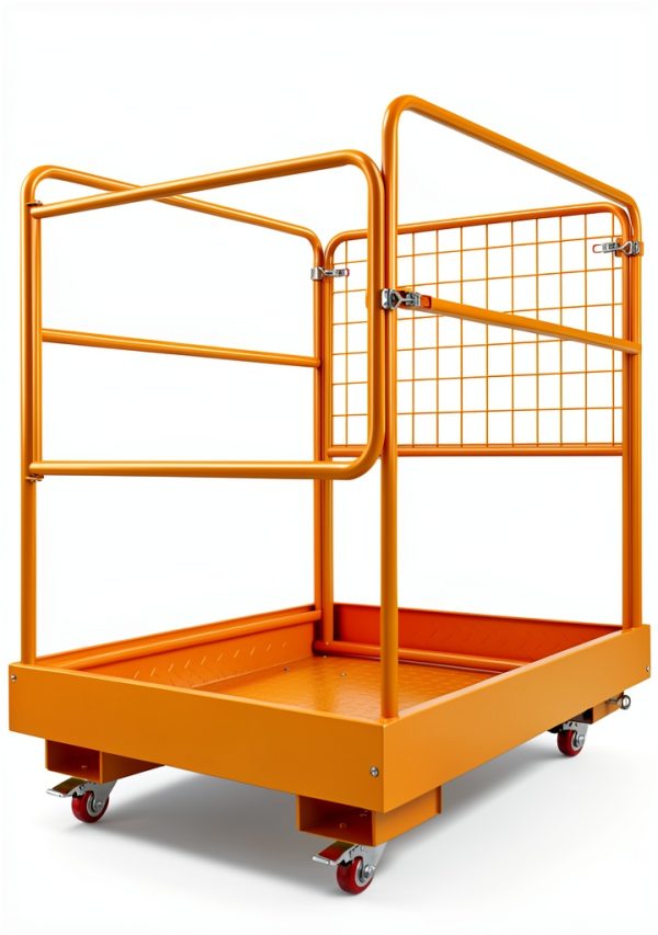 Forklift Safety Cage 36x36 Sidasu 1200lb Man Lift Basket with Wheels-0