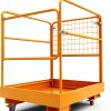 Forklift Safety Cage 36x36 Sidasu 1200lb Man Lift Basket with Wheels-7