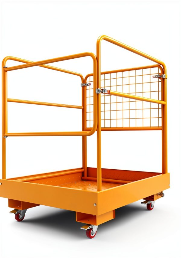 Forklift Safety Cage 36x36 Sidasu 1200lb Man Lift Basket with Wheels-7