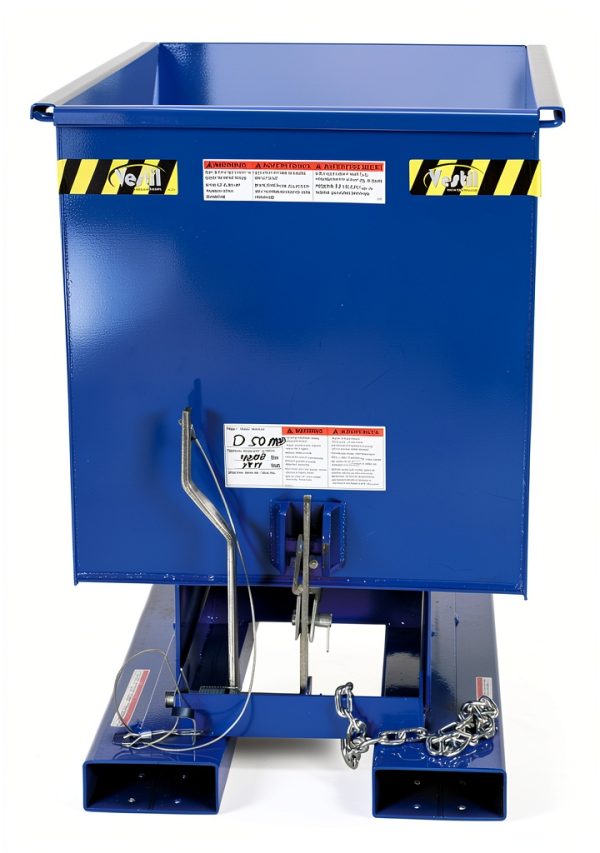 Vestil D-50-MD Steel Medium Duty Self Dumping Hopper 1/2 Cubic Yard 4000 Lb. Capacity Blue-3