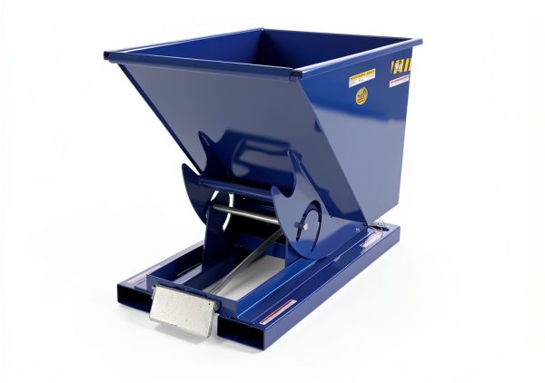 Vestil D-50-MD Steel Medium Duty Self Dumping Hopper 1/2 Cubic Yard 4000 Lb. Capacity Blue-1