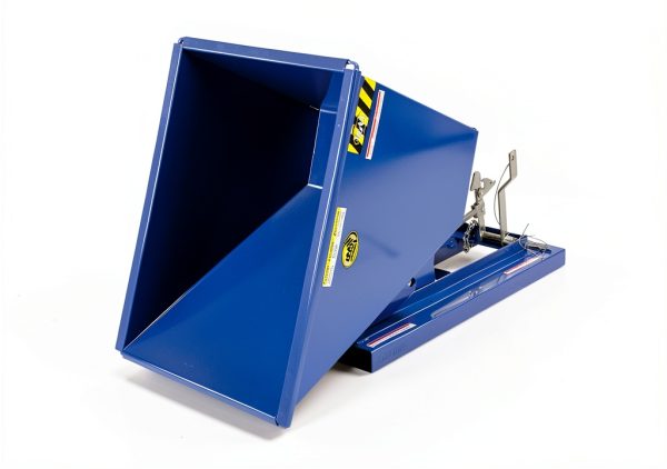 Vestil D-50-MD Steel Medium Duty Self Dumping Hopper 1/2 Cubic Yard 4000 Lb. Capacity Blue-4