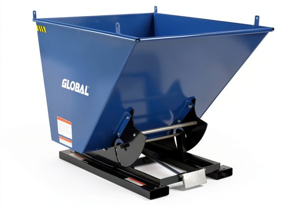 Global Industrial 2 Cu Yd Self Dumping Forklift Hopper Bump Release-0