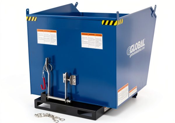 Low-Profile Self-Dumping Forklift Hopper Global Industrial 6000lb-3