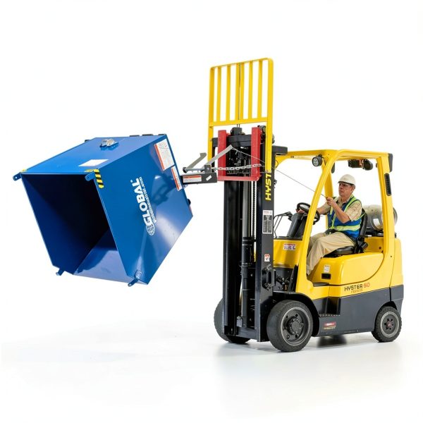 Low-Profile Self-Dumping Forklift Hopper Global Industrial 6000lb-2