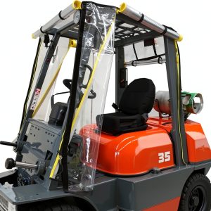 Heavy Duty Clear Universal Forklift Cab Enclosure Cover, Waterproof Windshield Rain Canopy Cover Protectors, Fits 6000 to 13000 lbs Forklift Trucks.-0
