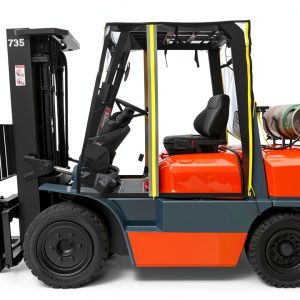 Full Forklift Cab Enclosure Vinyl by FEIMOSI Universal Fit Orange-0