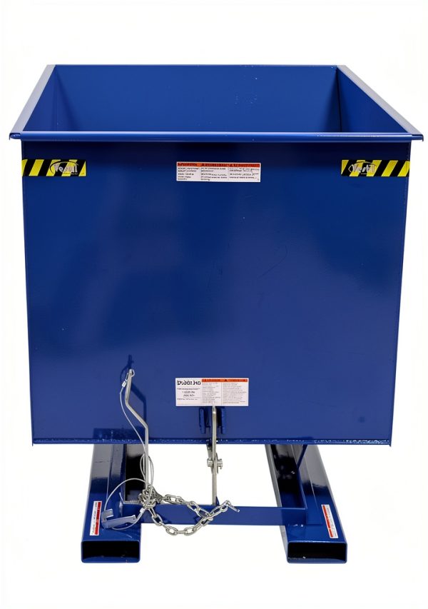 Vestil D-200-HD Steel Heavy Duty Self Dump Hopper 2 cu yd 6000 lb Blue-3