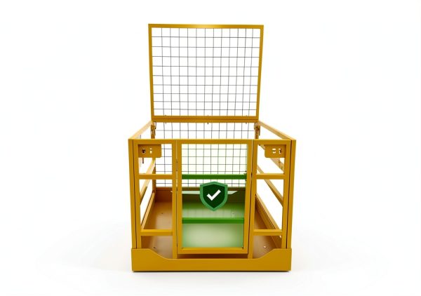 Forklift Safety Cage GarveeTech 1400lb Folding Platform Yellow-3