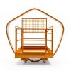 45"x43" Forklift Safety Cage 1400LBS Capacity 4 Wheels Forklift Man Basket, Work Platform Forklift Aerial Platform 2 People Collapsible Lift Basket for Lifting Loader-2