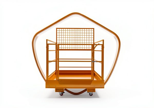 45"x43" Forklift Safety Cage 1400LBS Capacity 4 Wheels Forklift Man Basket, Work Platform Forklift Aerial Platform 2 People Collapsible Lift Basket for Lifting Loader-2