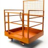 45"x43" Forklift Safety Cage 1400LBS Capacity 4 Wheels Forklift Man Basket, Work Platform Forklift Aerial Platform 2 People Collapsible Lift Basket for Lifting Loader-5